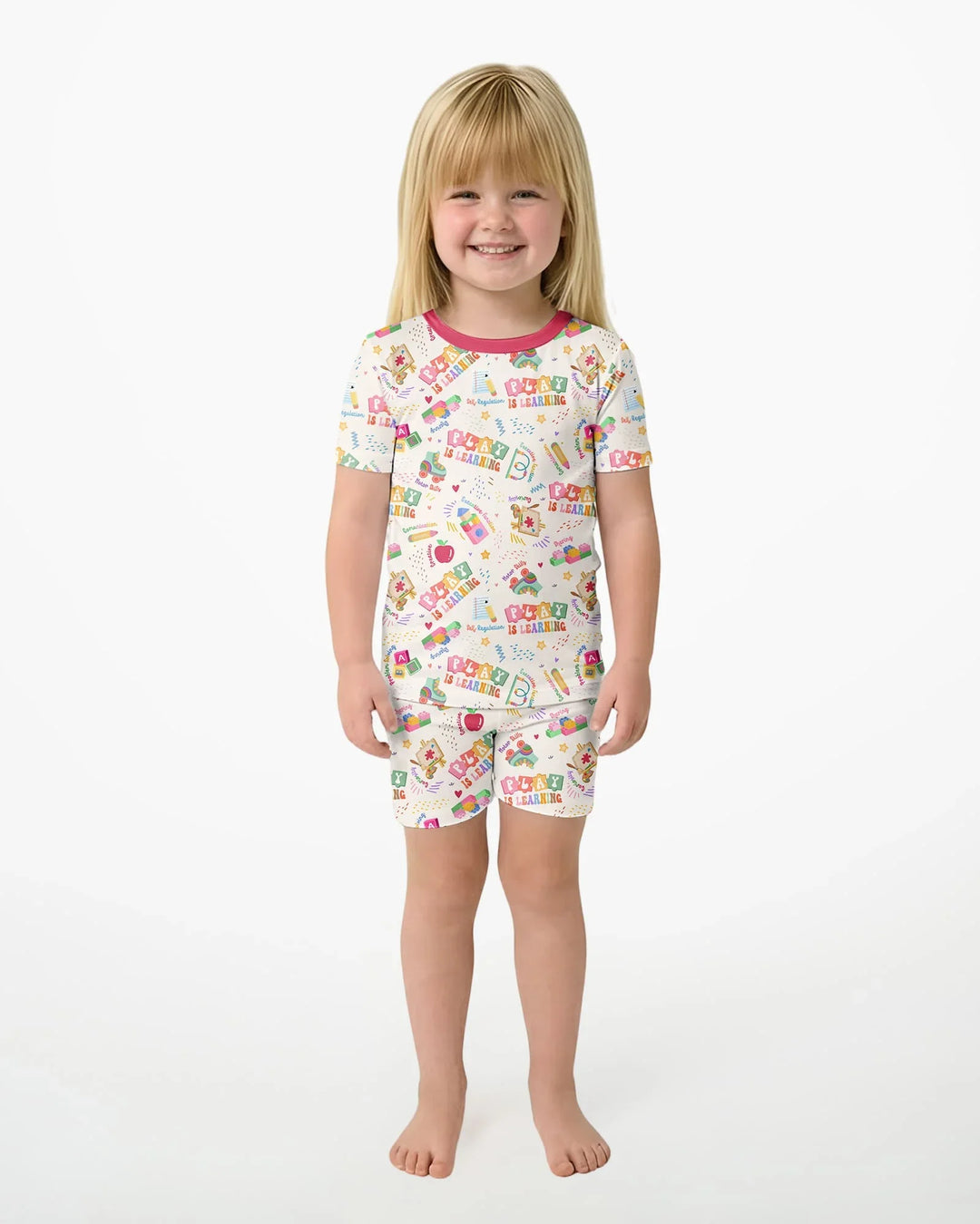 Schlafanzug-Set zweiteilig, kurze Ärmel, kurze Hose, Bambus