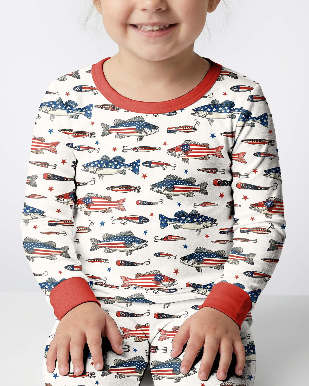 Zweiteiliges Langarm-Pyjama-Set mit Sommerfrüchten