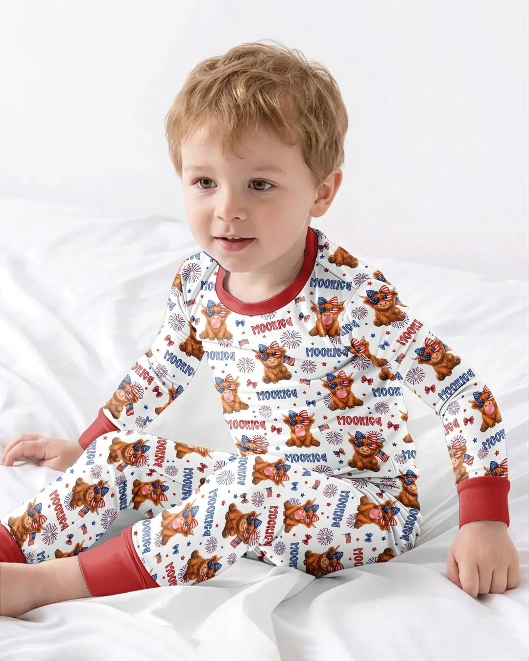 Zweiteiliges Langarm-Pyjama-Set mit Sommerfrüchten