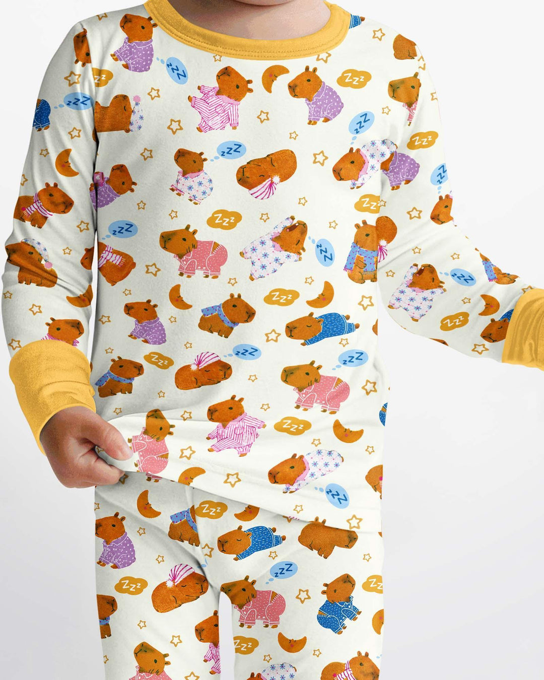 Zweiteiliges Langarm-Pyjama-Set mit Sommerfrüchten