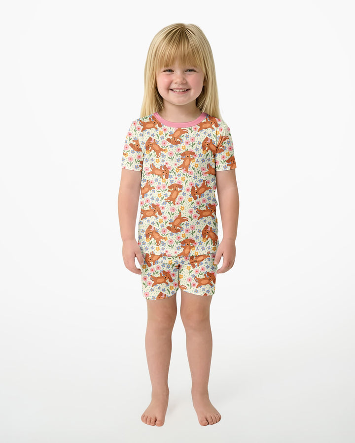 Schlafanzug-Set zweiteilig, kurze Ärmel, kurze Hose, Bambus