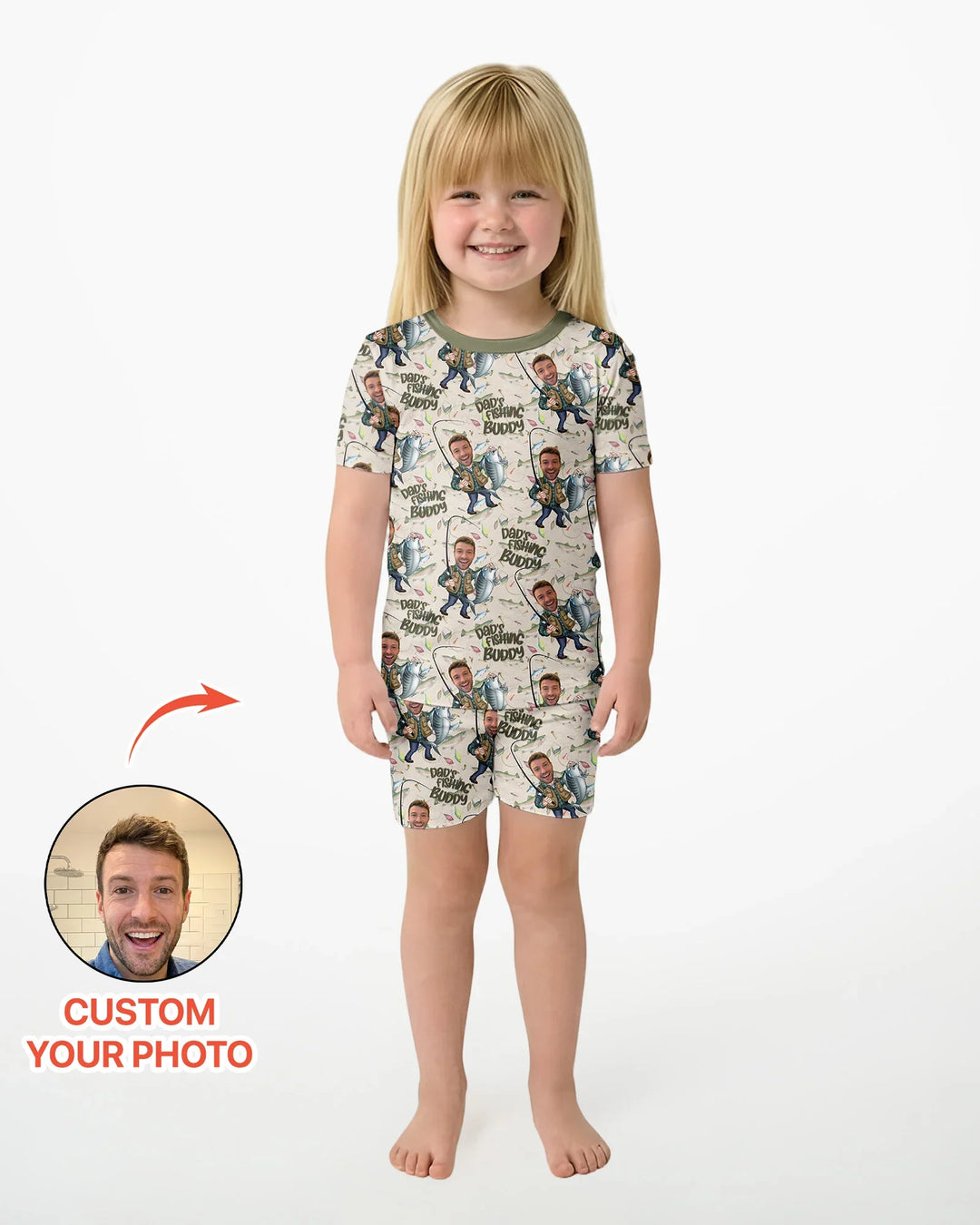 Zweiteiliges Pyjama-Set mit kurzen Ärmeln und Shorts im Sommer-Design