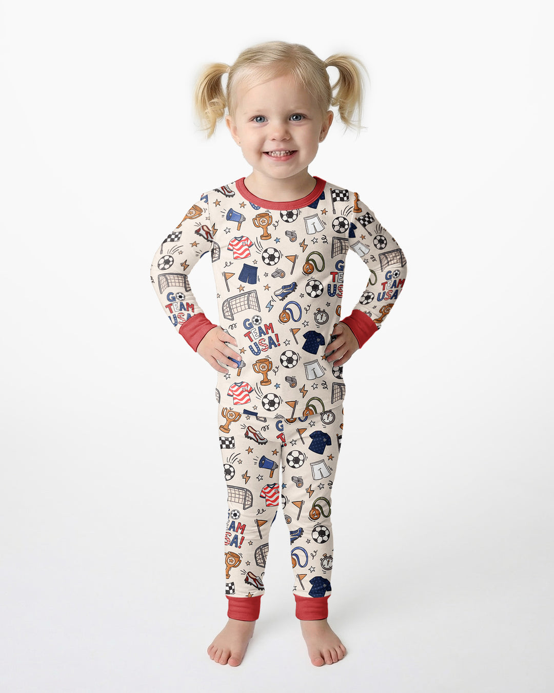 Zweiteiliges Langarm-Pyjama-Set mit Sommerfrüchten