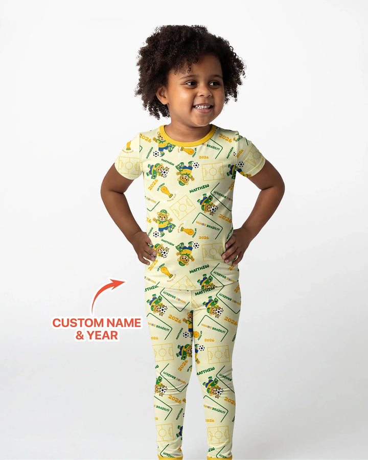 Zweiteiliges, kurzärmliges Pyjama-Set mit Marienkäfern