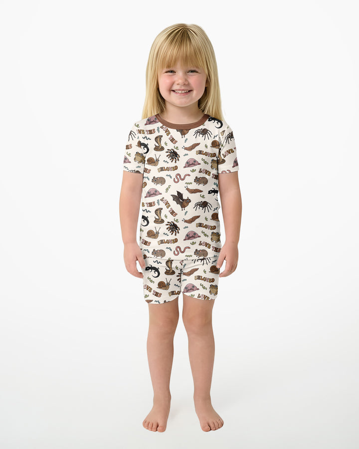 Schlafanzug-Set zweiteilig, kurze Ärmel, kurze Hose, Bambus