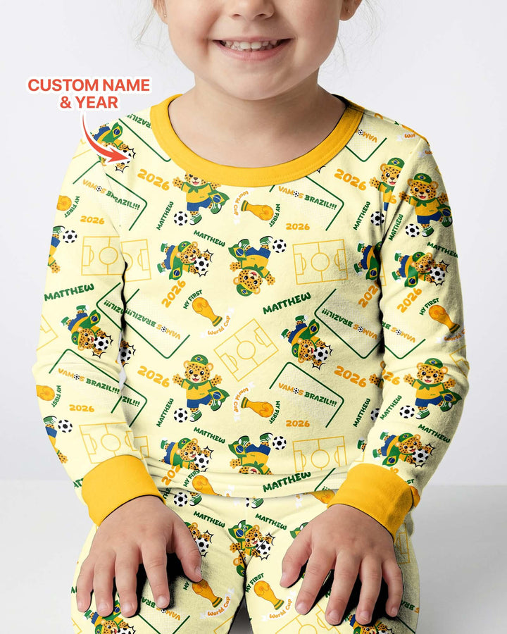 Zweiteiliges Langarm-Pyjama-Set mit Sommerfrüchten