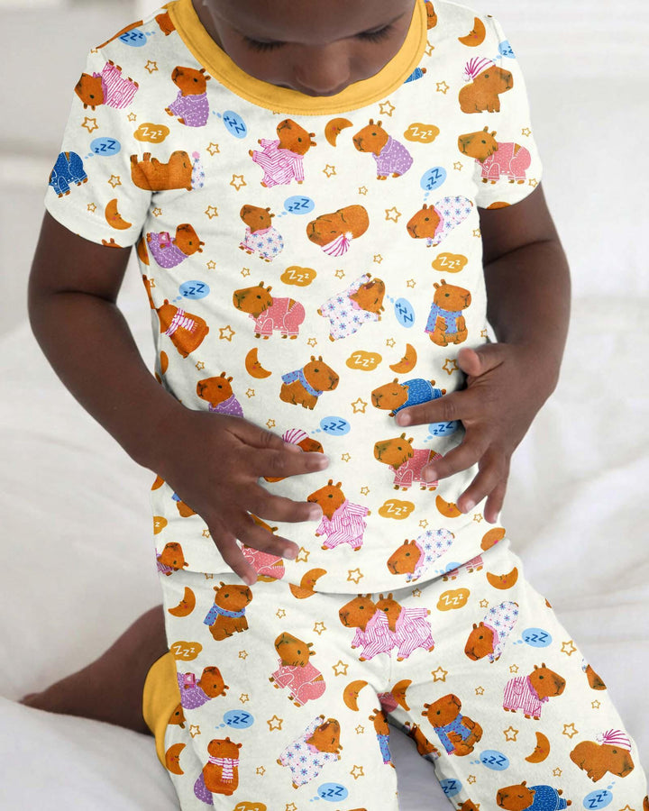 Zweiteiliges, kurzärmliges Pyjama-Set mit Marienkäfern