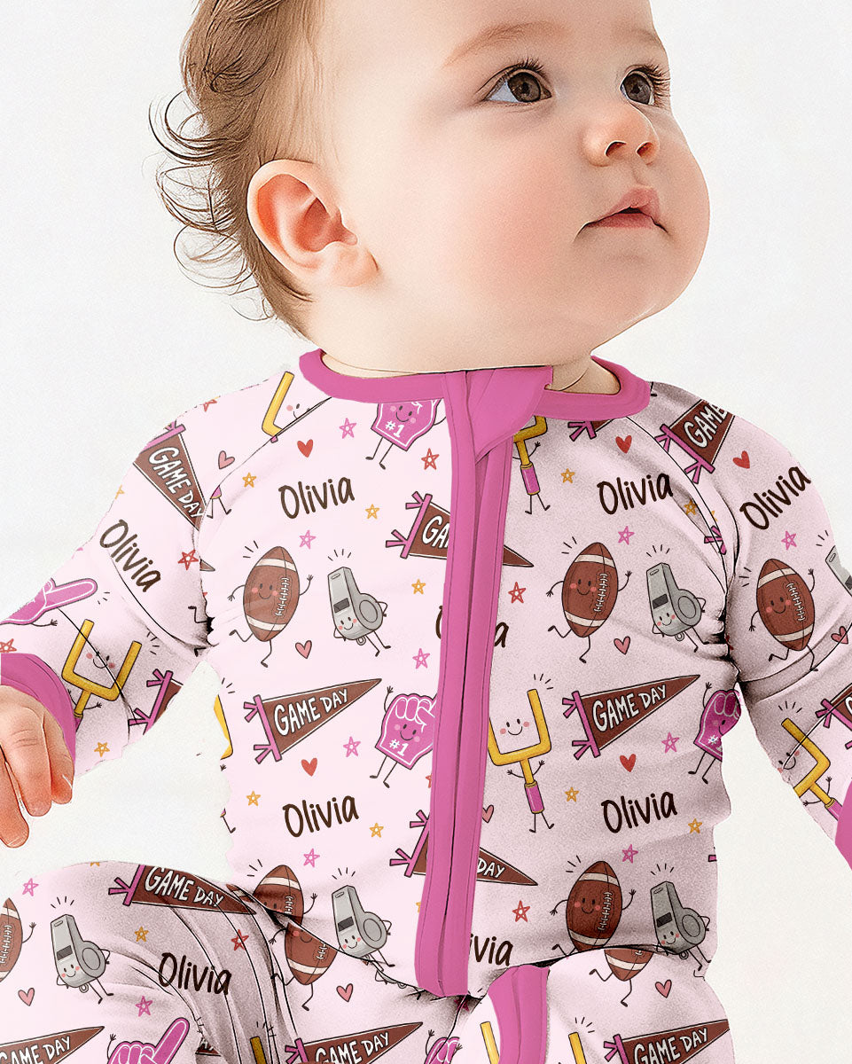 Custom Name Football Game Day Bamboo Convertible Zippy