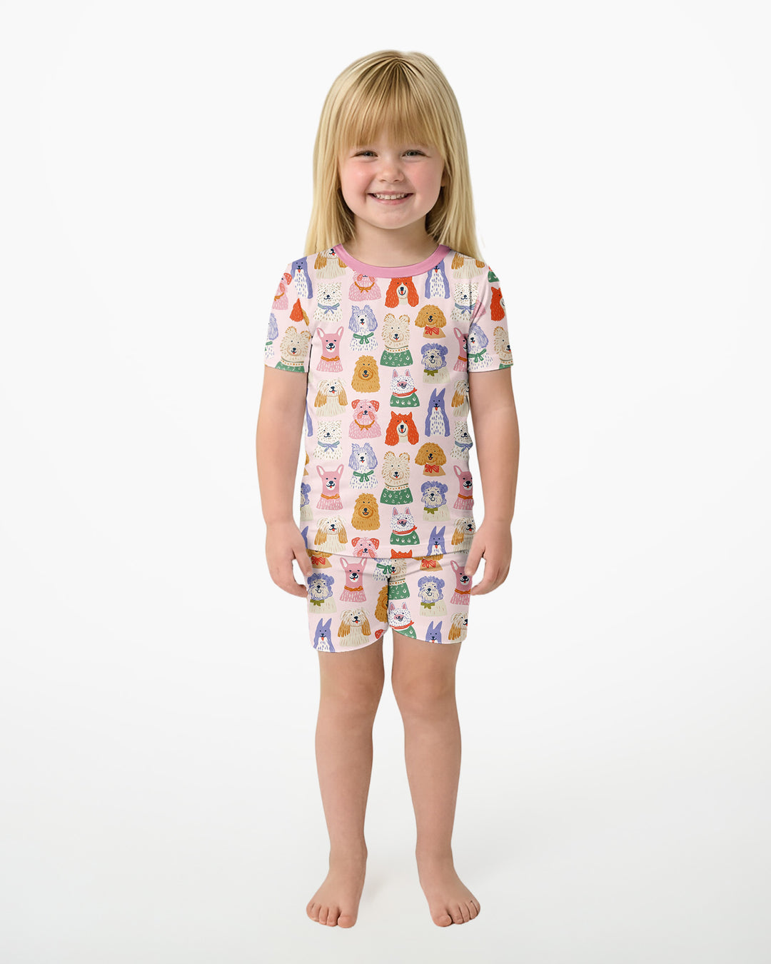 Schlafanzug-Set zweiteilig, kurze Ärmel, kurze Hose, Bambus