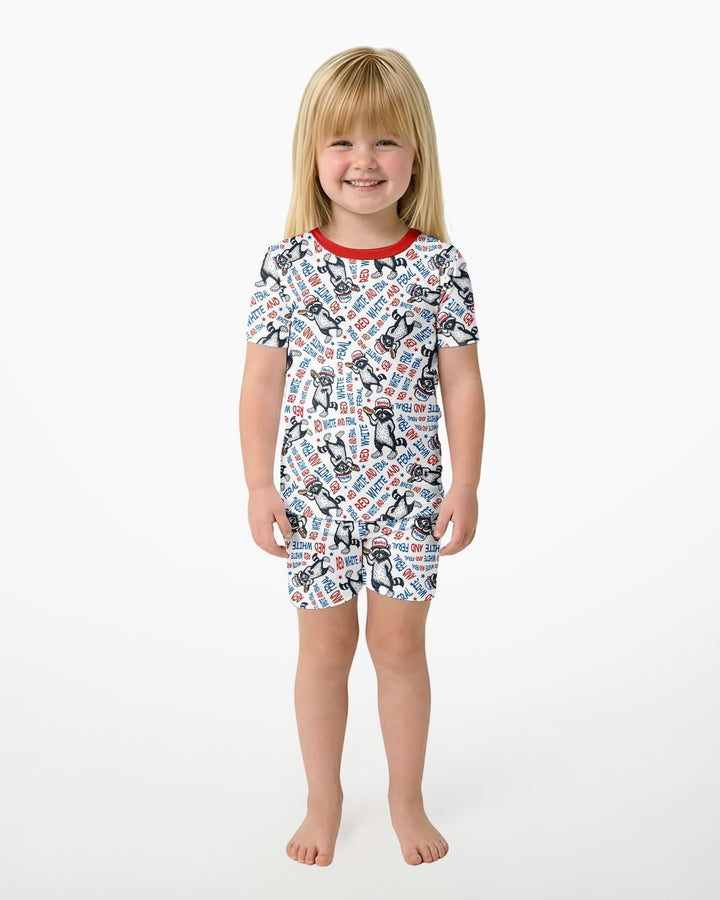 Schlafanzug-Set zweiteilig, kurze Ärmel, kurze Hose, Bambus