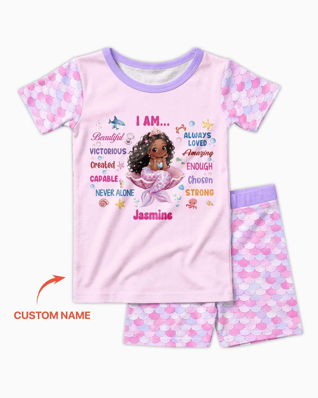Zweiteiliges Pyjama-Set mit kurzen Ärmeln und Shorts im Sommer-Design