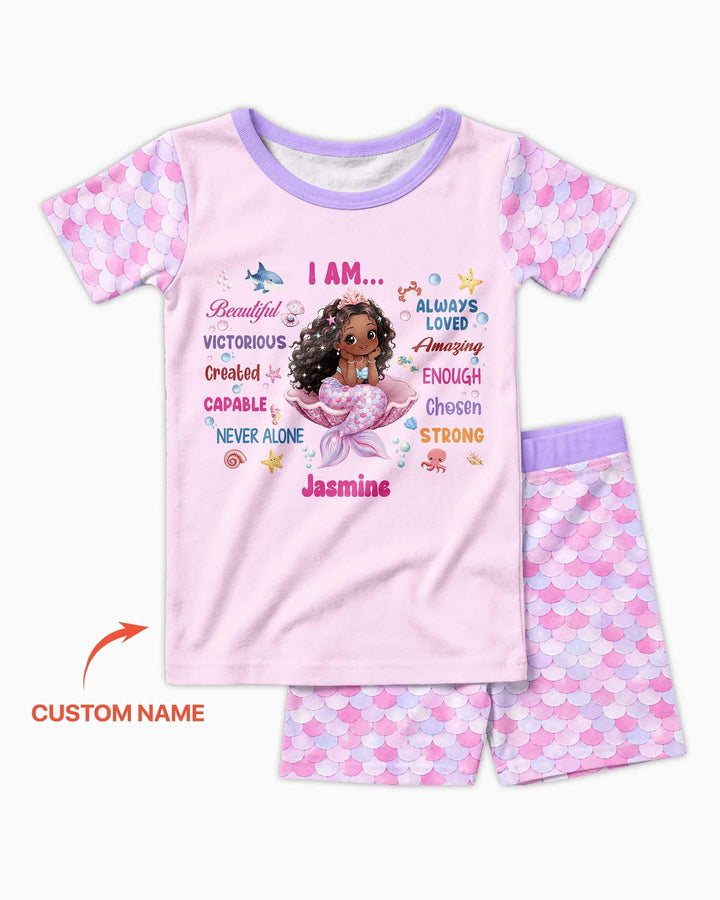 Zweiteiliges Pyjama-Set mit kurzen Ärmeln und Shorts im Sommer-Design