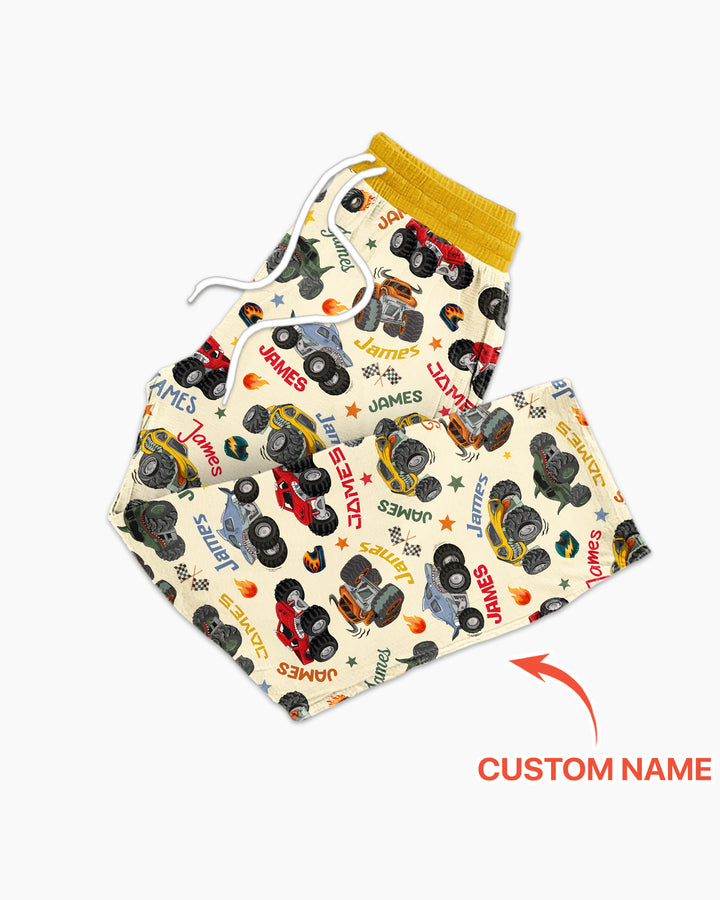 Personalized Monster Truck Bamboo Men's Pajama Set