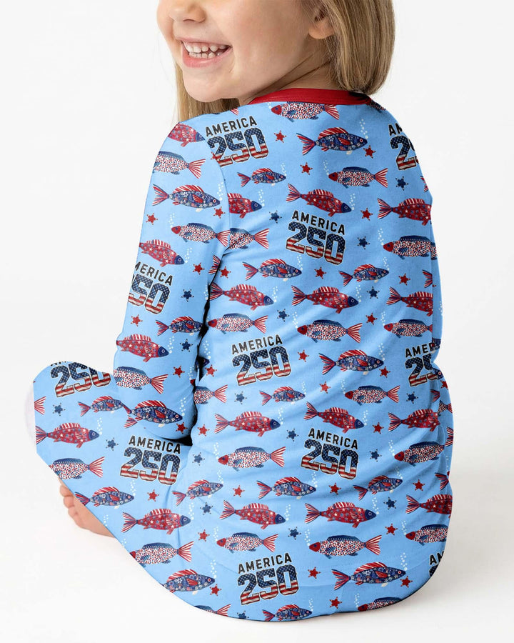 Zweiteiliges Langarm-Pyjama-Set mit Sommerfrüchten