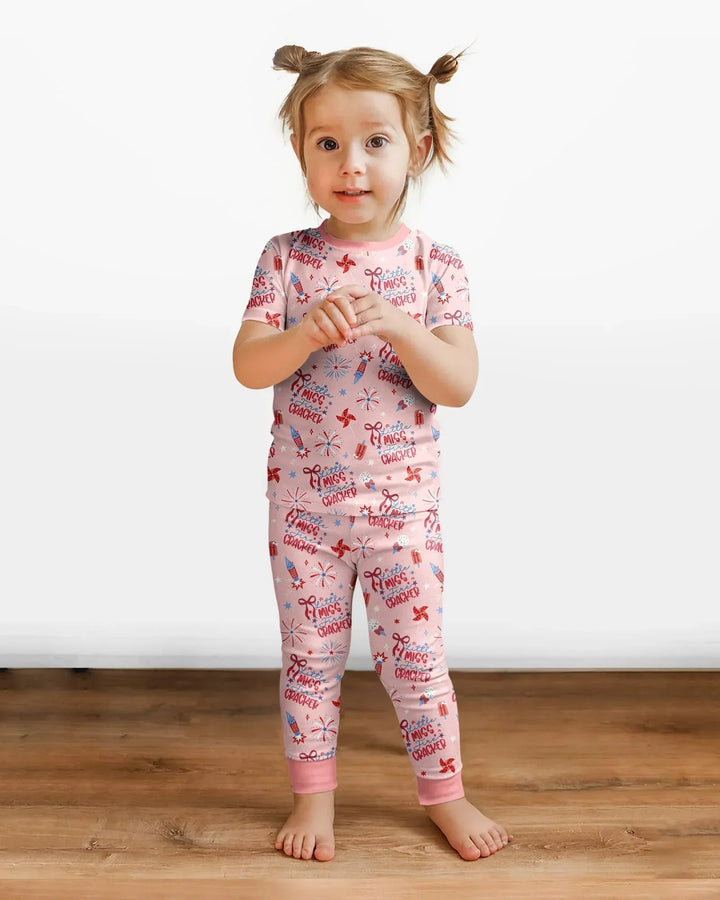 Zweiteiliges, kurzärmliges Pyjama-Set mit Marienkäfern