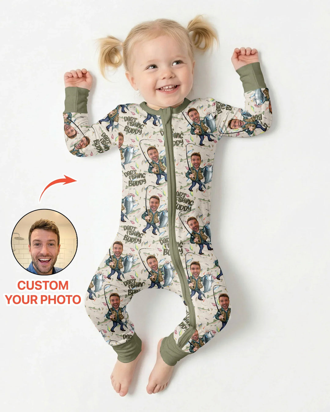 Gerippte Babykleidung mit individuellem Foto - Weich &amp; Skizzenhaft