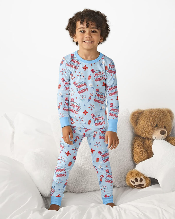 Zweiteiliges Langarm-Pyjama-Set mit Sommerfrüchten