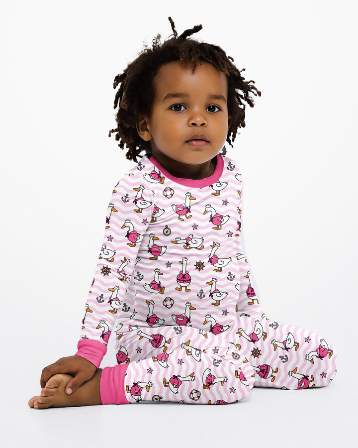 Zweiteiliges Langarm-Pyjama-Set mit Sommerfrüchten