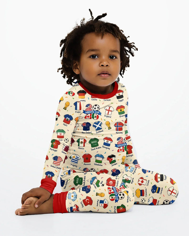 Zweiteiliges Langarm-Pyjama-Set mit Sommerfrüchten