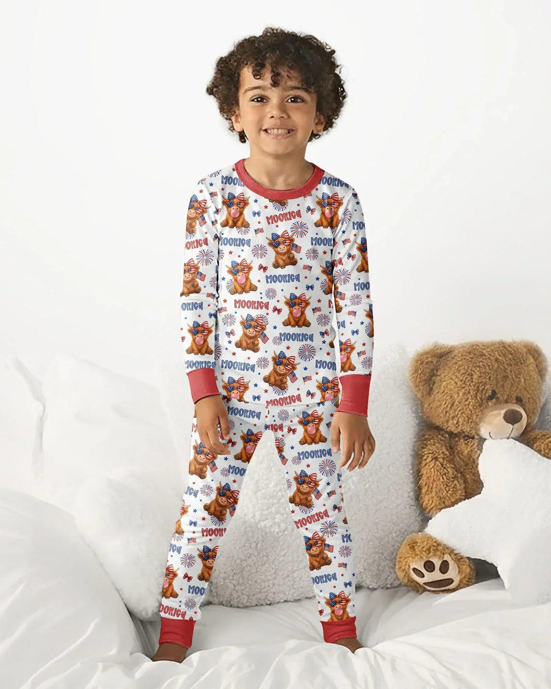 Zweiteiliges Langarm-Pyjama-Set mit Sommerfrüchten