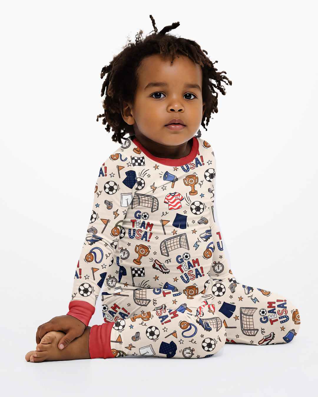 Zweiteiliges Langarm-Pyjama-Set mit Sommerfrüchten