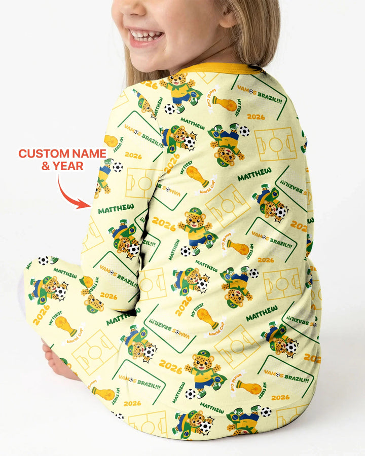 Zweiteiliges Langarm-Pyjama-Set mit Sommerfrüchten