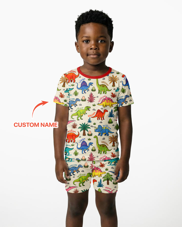 Zweiteiliges Pyjama-Set mit kurzen Ärmeln und Shorts im Sommer-Design