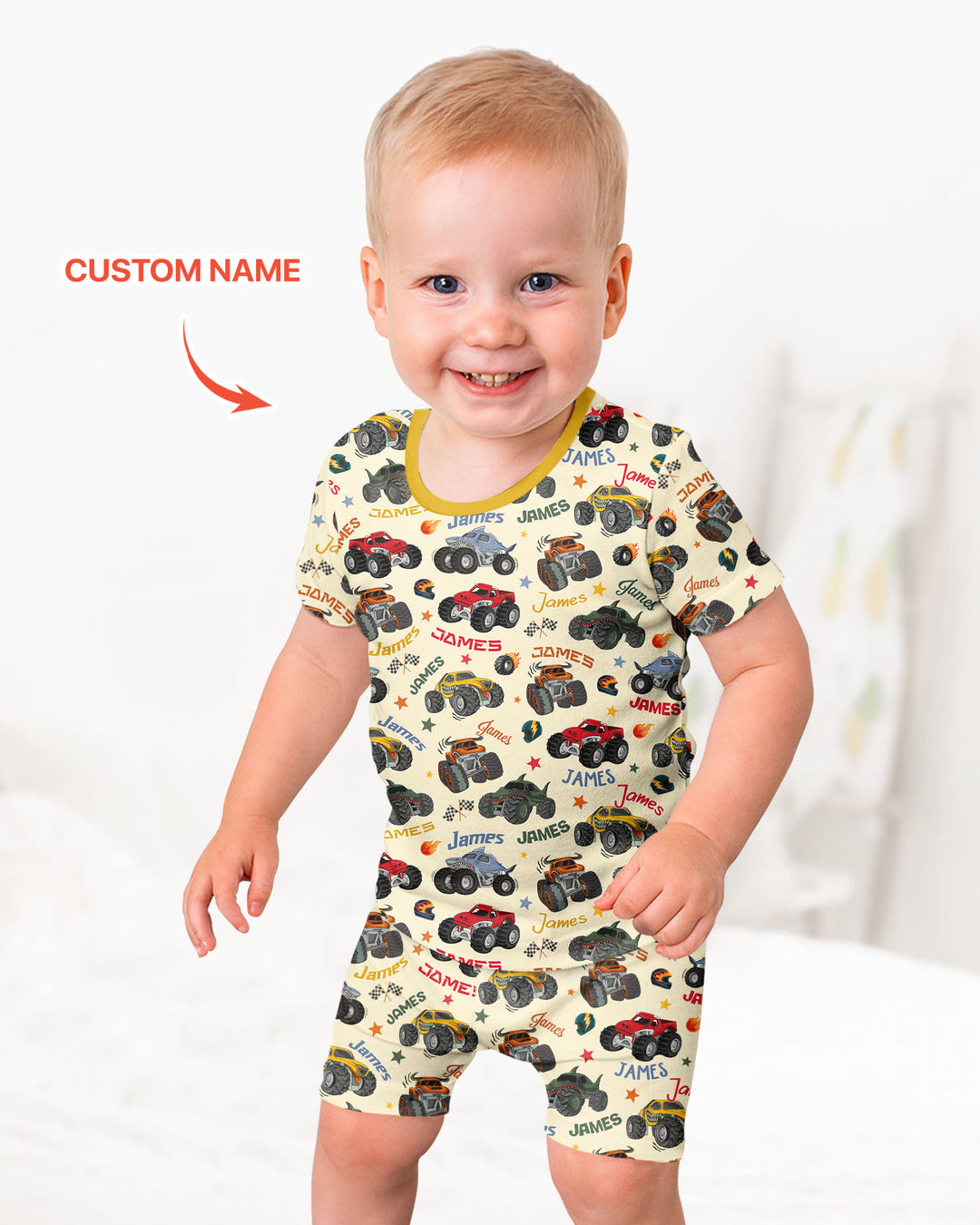 Zweiteiliges Pyjama-Set mit kurzen Ärmeln und Shorts im Sommer-Design
