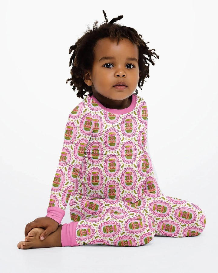 Zweiteiliges Langarm-Pyjama-Set mit Sommerfrüchten