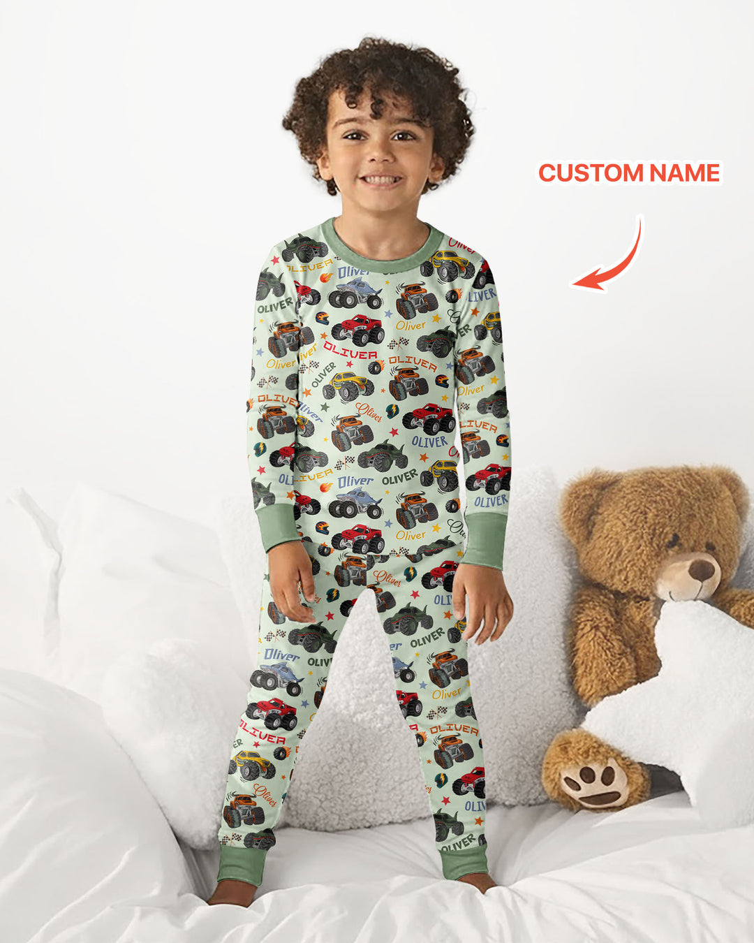 Zweiteiliges Langarm-Pyjama-Set mit Sommerfrüchten