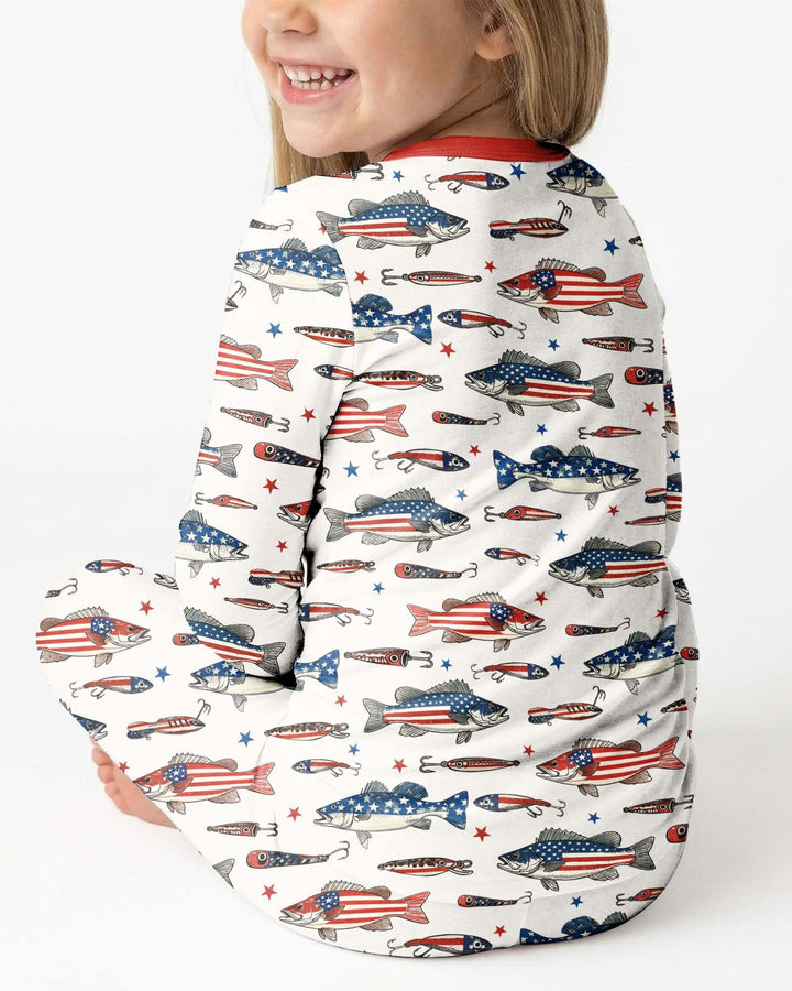 Zweiteiliges Langarm-Pyjama-Set mit Sommerfrüchten