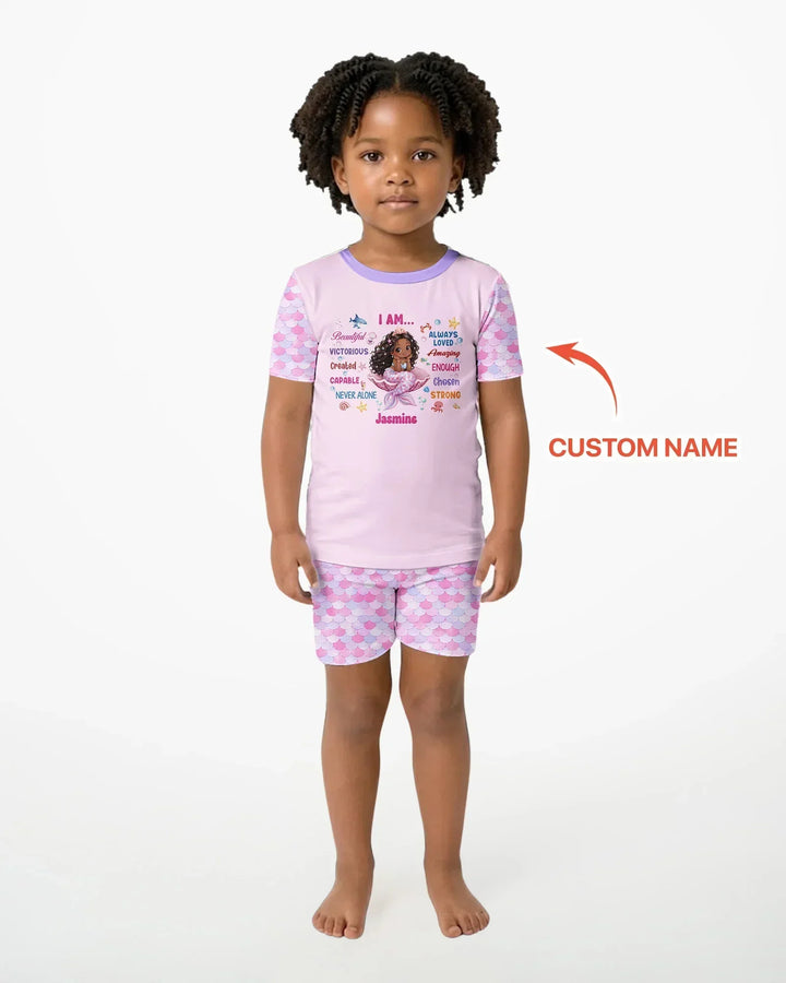 Zweiteiliges Pyjama-Set mit kurzen Ärmeln und Shorts im Sommer-Design
