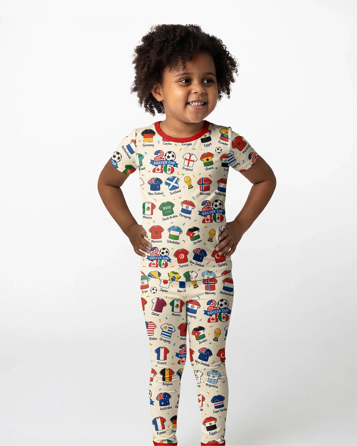 Zweiteiliges, kurzärmliges Pyjama-Set mit Marienkäfern