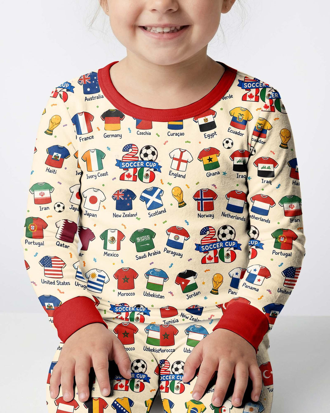 Zweiteiliges Langarm-Pyjama-Set mit Sommerfrüchten