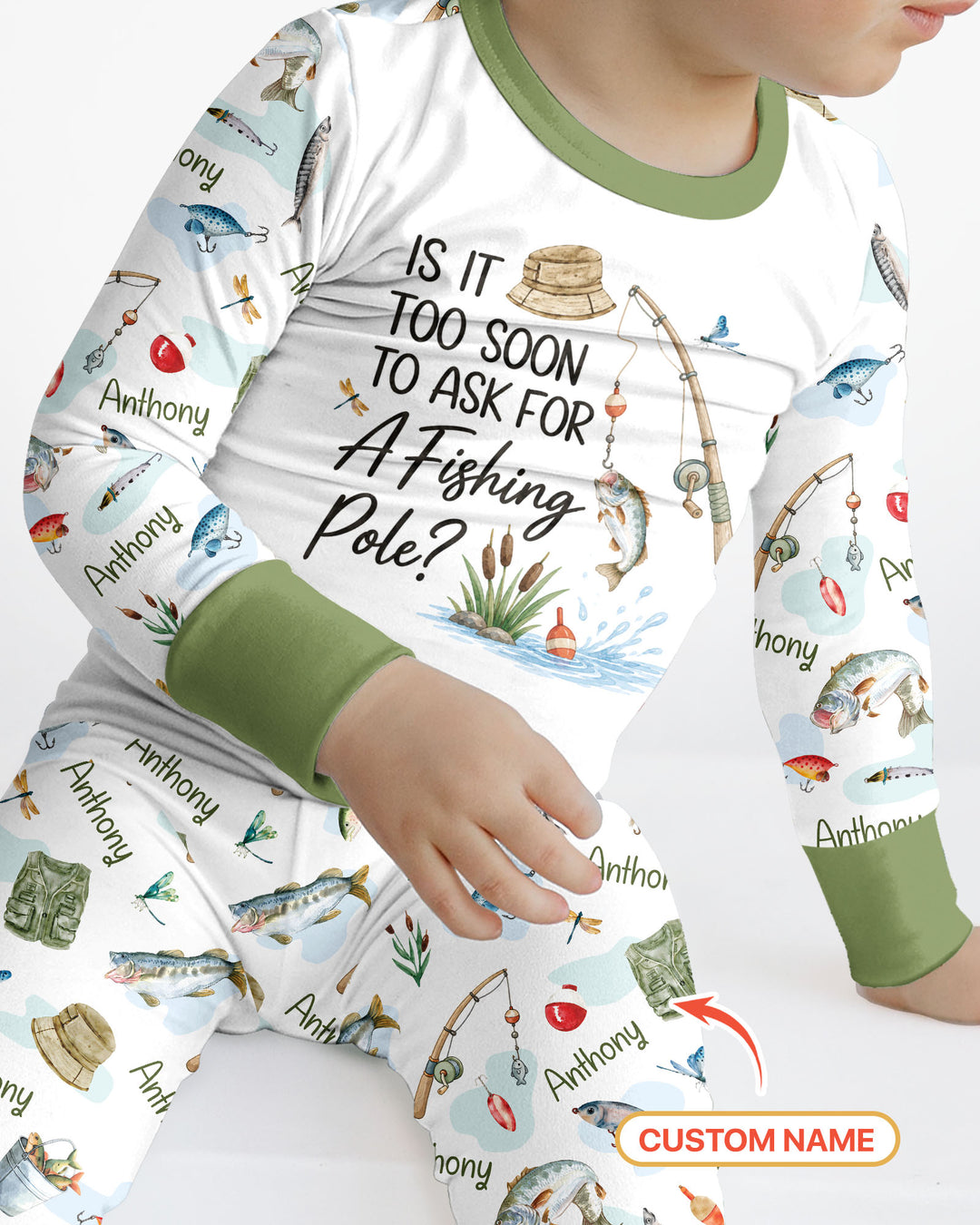 Is It Too Soon To Ask For A Fishing Pole Bamboo Two Piece Long Sleeve Pajama Set