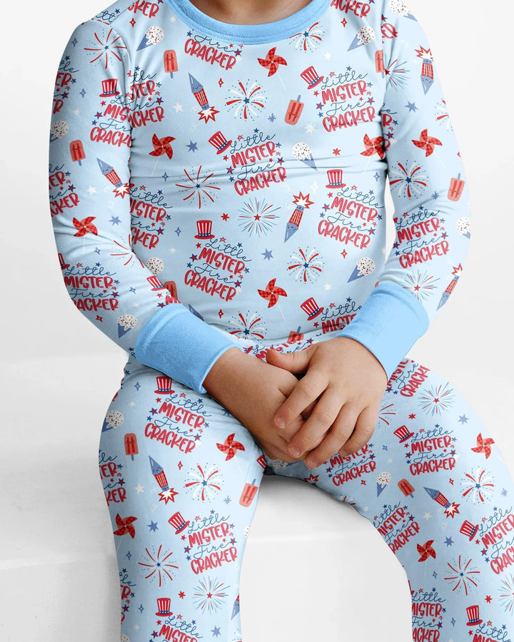 Zweiteiliges Langarm-Pyjama-Set mit Sommerfrüchten