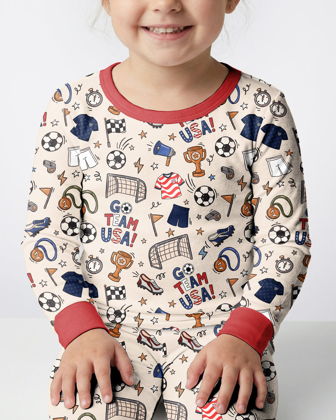 Zweiteiliges Langarm-Pyjama-Set mit Sommerfrüchten