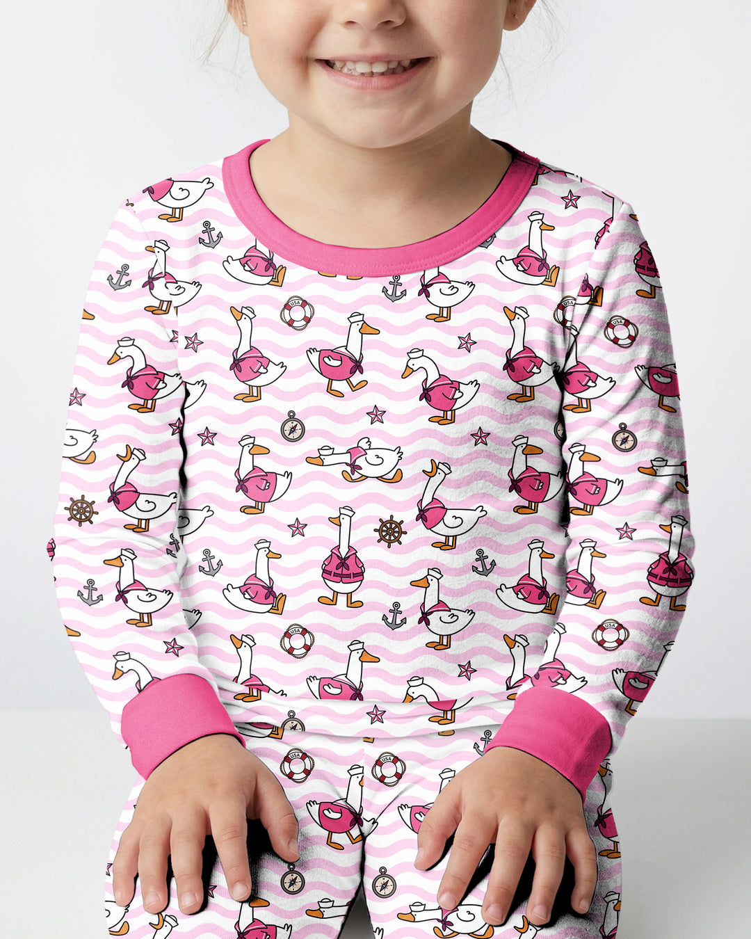 Zweiteiliges Langarm-Pyjama-Set mit Sommerfrüchten