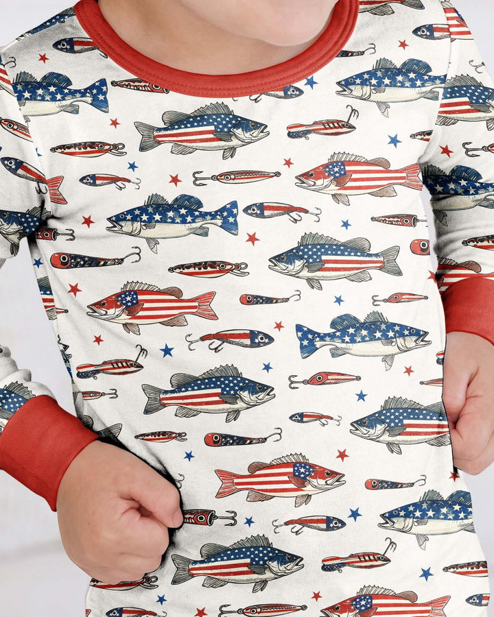 Zweiteiliges Langarm-Pyjama-Set mit Sommerfrüchten