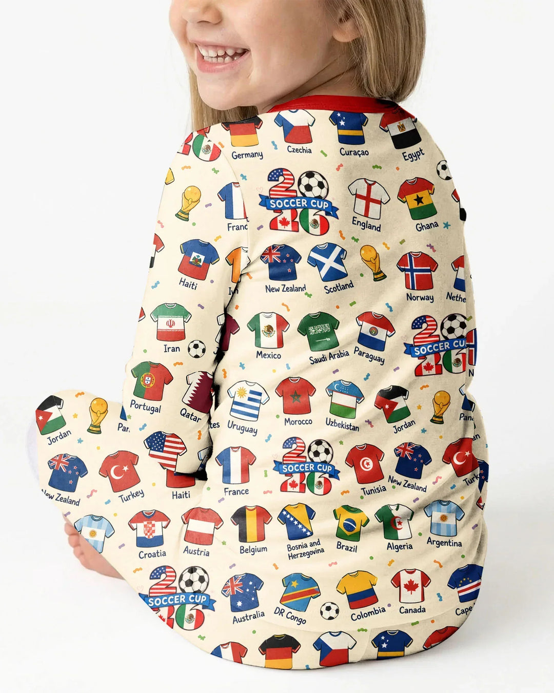 Zweiteiliges Langarm-Pyjama-Set mit Sommerfrüchten
