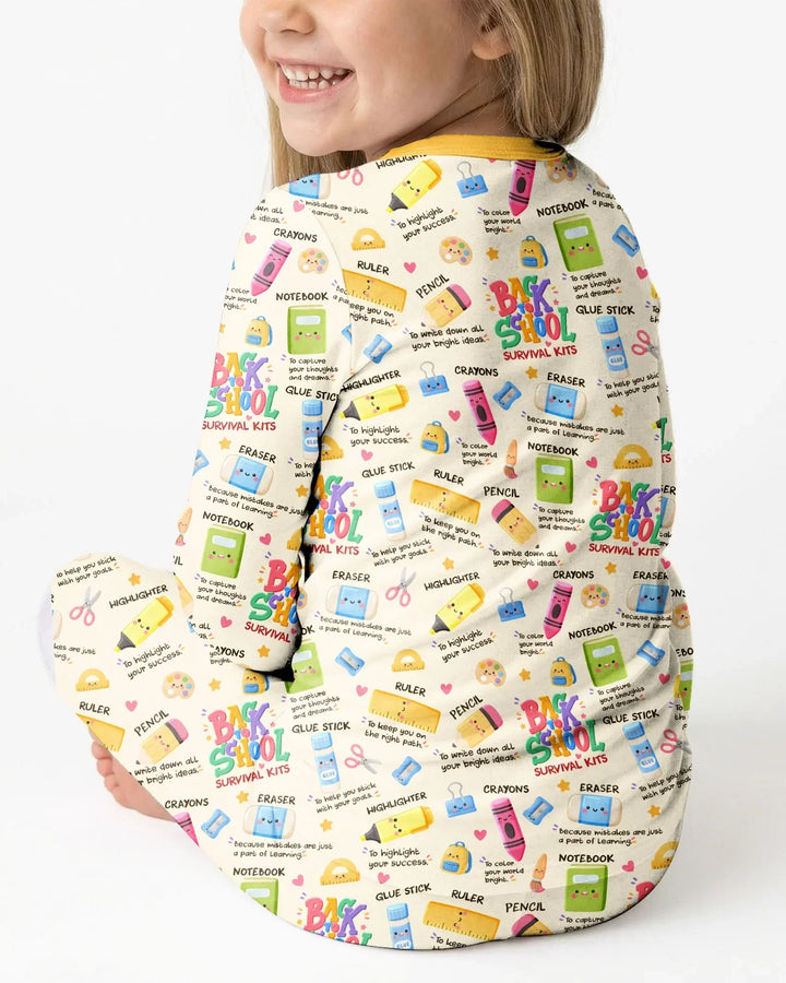 Zweiteiliges Langarm-Pyjama-Set mit Sommerfrüchten