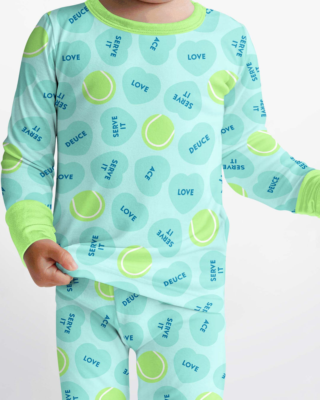 Tennis with Love Bamboo Two Piece Long Sleeve Pajama Set