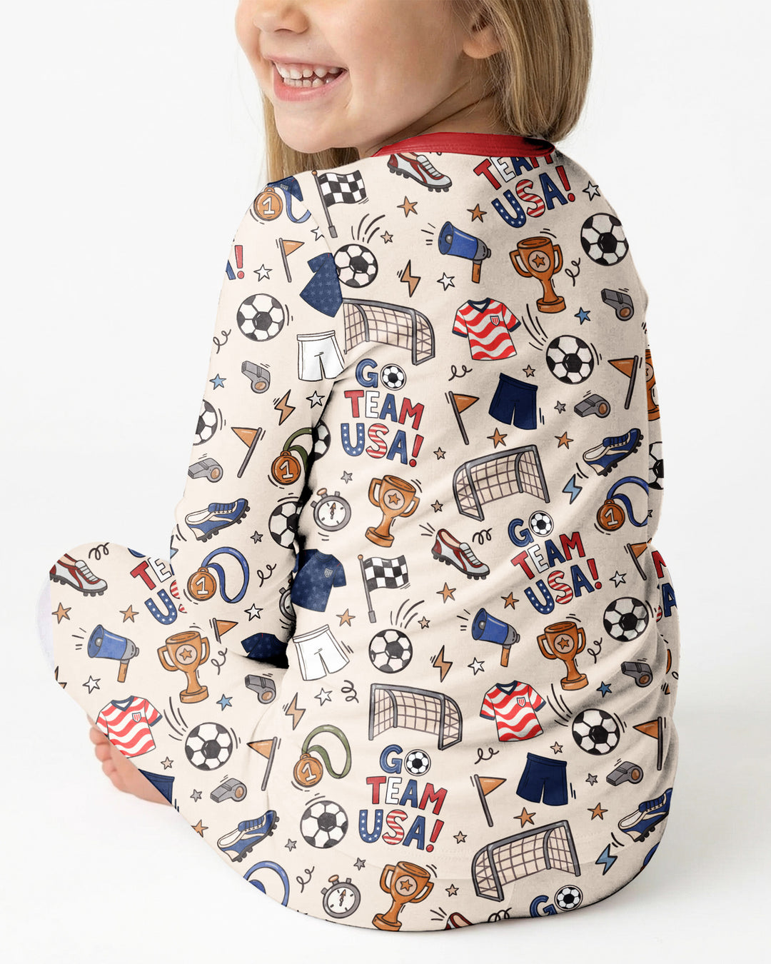 Zweiteiliges Langarm-Pyjama-Set mit Sommerfrüchten