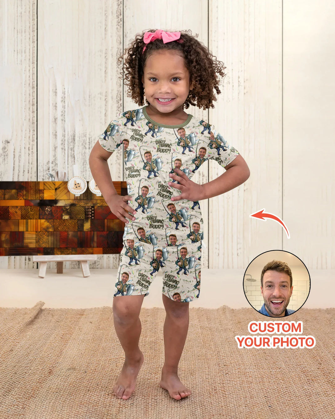 Zweiteiliges Pyjama-Set mit kurzen Ärmeln und Shorts im Sommer-Design