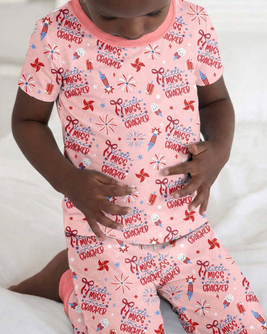 Zweiteiliges, kurzärmliges Pyjama-Set mit Marienkäfern