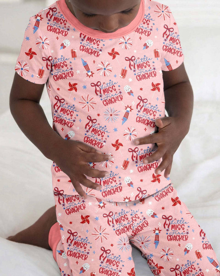 Zweiteiliges, kurzärmliges Pyjama-Set mit Marienkäfern