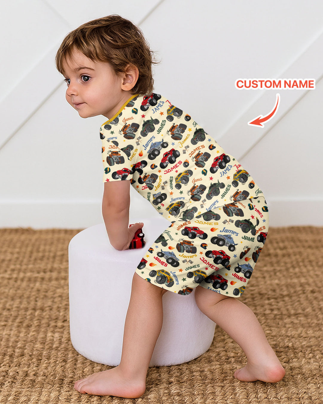 Zweiteiliges Pyjama-Set mit kurzen Ärmeln und Shorts im Sommer-Design