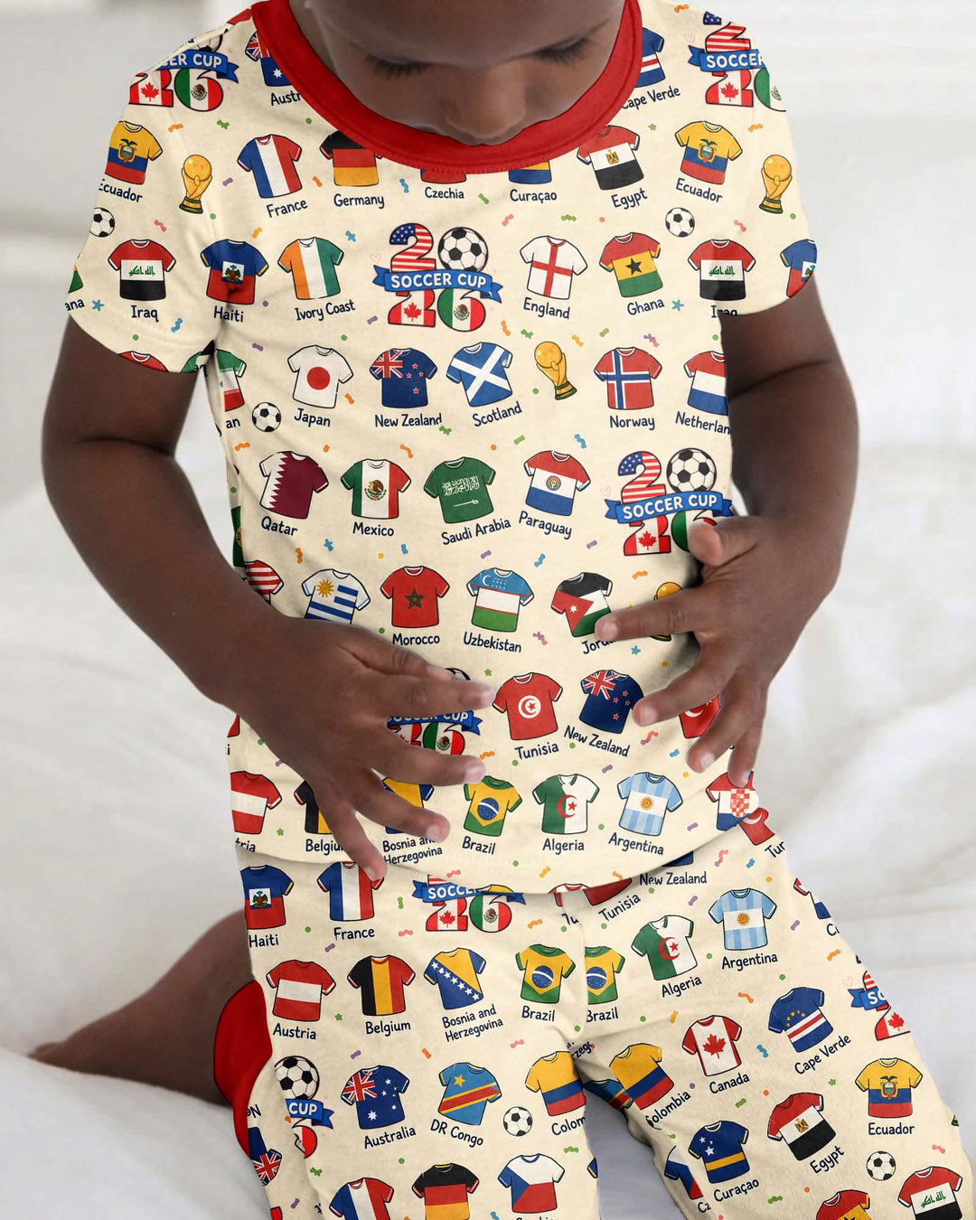 Zweiteiliges, kurzärmliges Pyjama-Set mit Marienkäfern