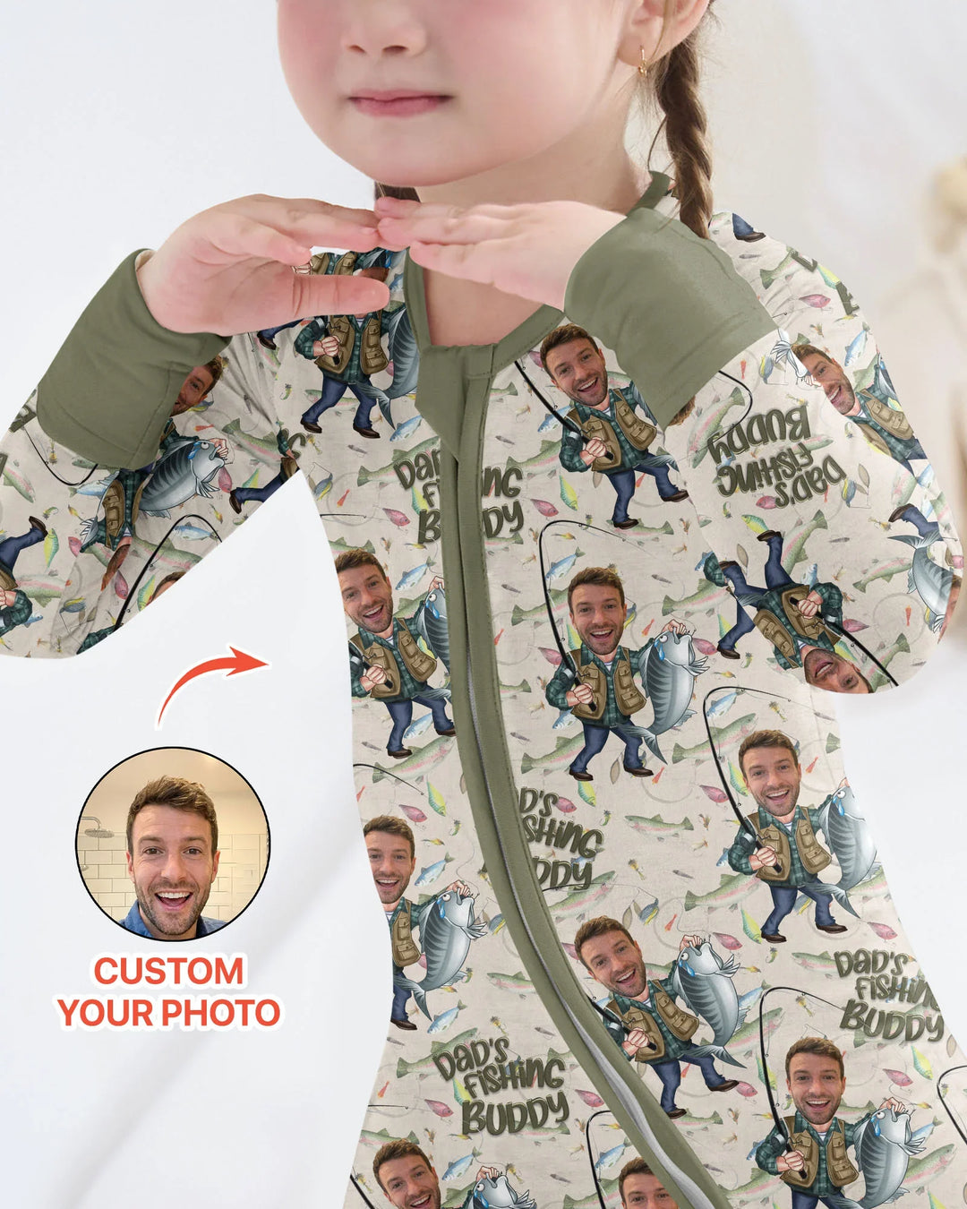 Gerippte Babykleidung mit individuellem Foto - Weich &amp; Skizzenhaft
