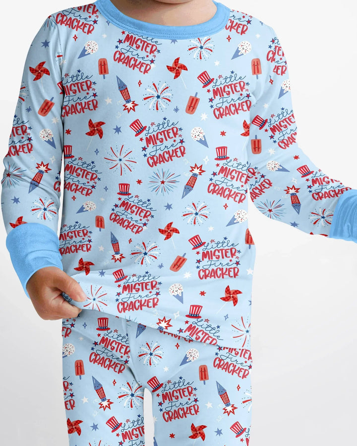 Zweiteiliges Langarm-Pyjama-Set mit Sommerfrüchten